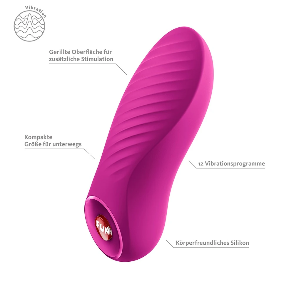 Bijou Magenta, Sexy Minivibrator BIJOU ergonomisch 12 Modi kompakt kraftvoll Wellenstruktur One-Button vielseitig einsetzbar