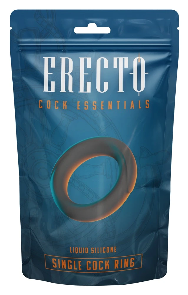 Erecto Single Cock Ring, Erecto Penisring aus seidig weichem Liquid-Silikon – extrem dehnbar, maritime Optik und intensiv sexy für kraftvolle Standfestigkeit