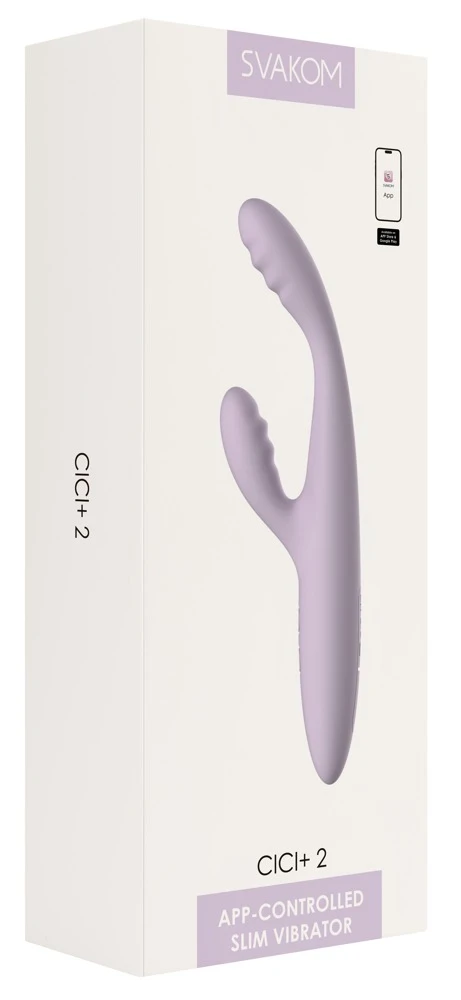 Cici 2+ Pastel Lilac, Vielseitiger Rabbitvibrator Cici+ 2 von SVAKOM mit G-Zonen-Stimulation, Wärmefunktion und App-Steuerung