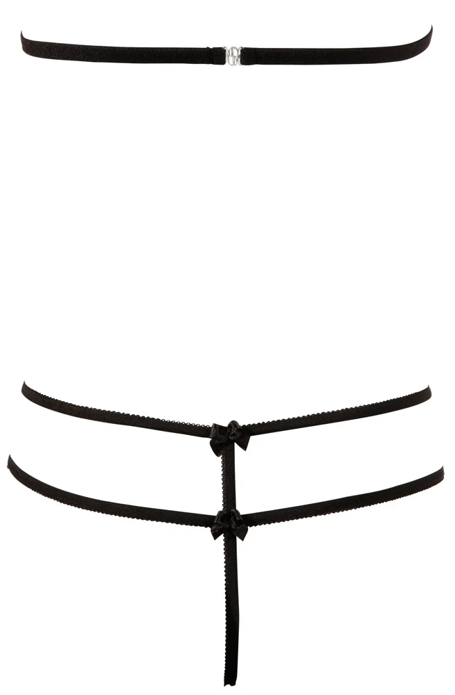 Cottelli LINGERIE Spitzenset mit Soft BH und Ouvert String schwarz