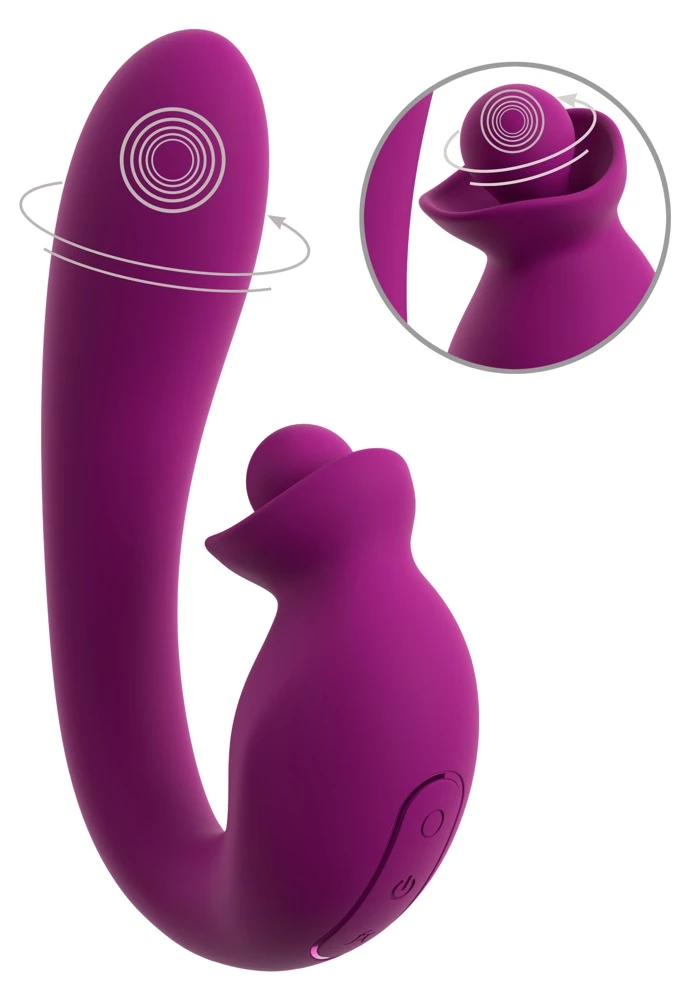 Javida 2F Vibrator Double Rota, Vibrator mit Doppelrotation für intensive G-Punkt- und Klitorisstimulation, 10 Modi und getrennte Steuerung von Javida