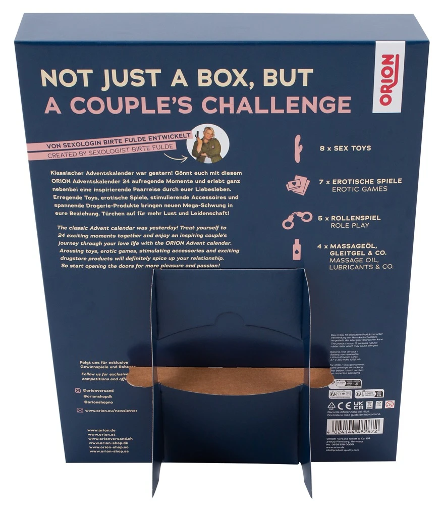 Erotik-Adventskalender 2025 – 24 sexy Überraschungen für Paare mit Lovetoys, Soft-Bondage, Gleitgel, heißen Paarspielen & ORION-Gutschein
