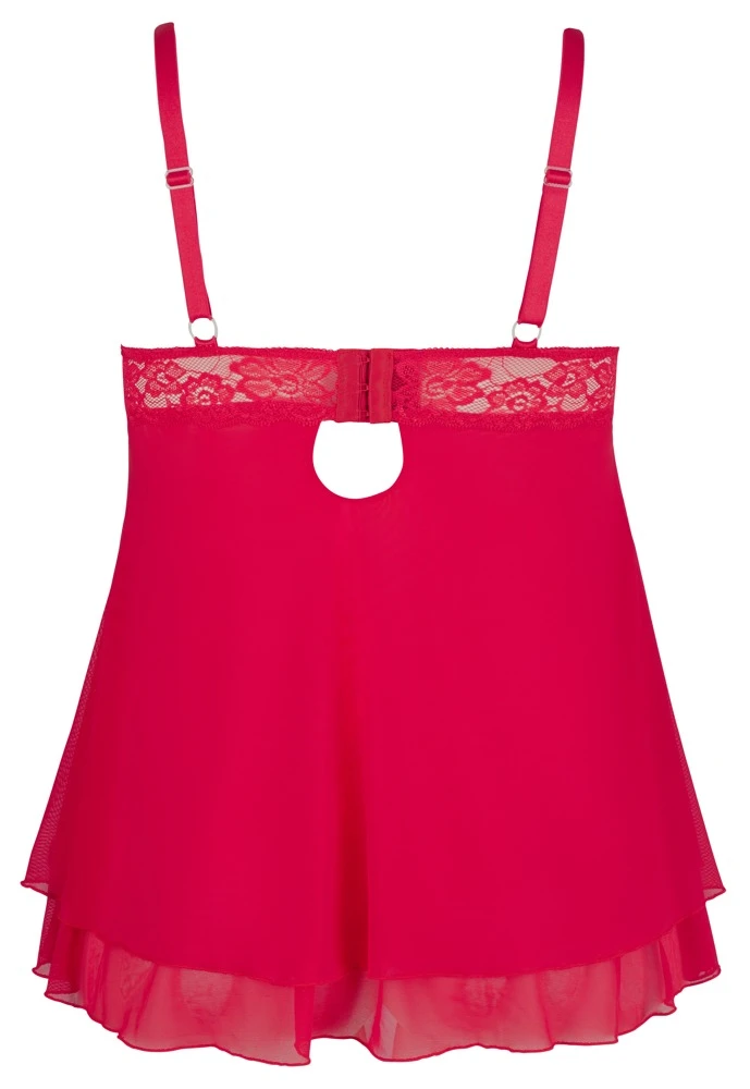 Cottelli Spitzenkleid mit geschlitzten Cups und doppellagigem Rockteil in Rot