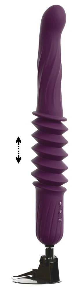 RC Warming Fucking Machine Pur, Stoßvibrator mit Wellenstruktur & Wärmefunktion, Fernbedienung, Saugfuß, kraftvolle 5,5 cm Stoßtiefe, intensive Vibes