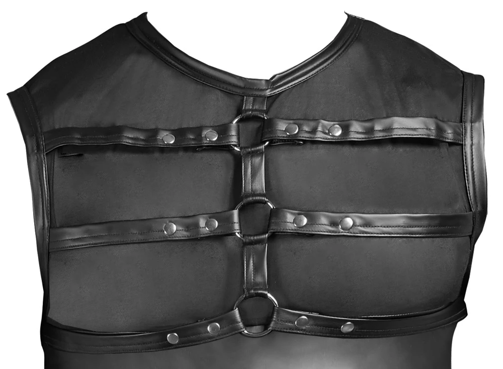 Top von NEK im trendigen Mattlook mit oberer Partie aus elastischem weichem Powernet mit aufgestepptem Harness vorne. Top von NEK im trendigen Mattlook mit oberer Partie aus elastischem weichem Powernet mit aufgestepptem Harness vorne.