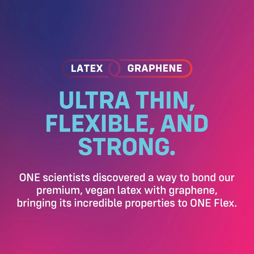 ONE Flex 10er, ONE Flex Graphen Kondome ultradünn – Ultraweiches Sensatex-Latex mit Premium-Gleitmittel, 85% mehr Körperwärme für intensives Hautgefühl