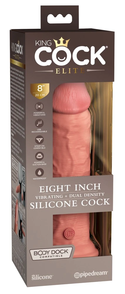 KCE 8 Zolle DD Vibrating Cock, Besser als echt: Weiche Haut, harter Kern und kraftvolle Vibration!