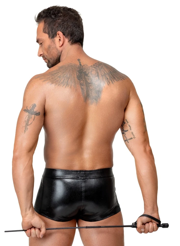 Bad Kitty Crop Set, Flogger,Ca, 4-teiliges schwarzes Spanking Peitschen-Set mit langem Griff und 3 austauschbaren Aufsätzen Flogger Gerte Rohrstock ultraleicht handlich präzise Kontrolle dank rutschfestem Riffelgriff