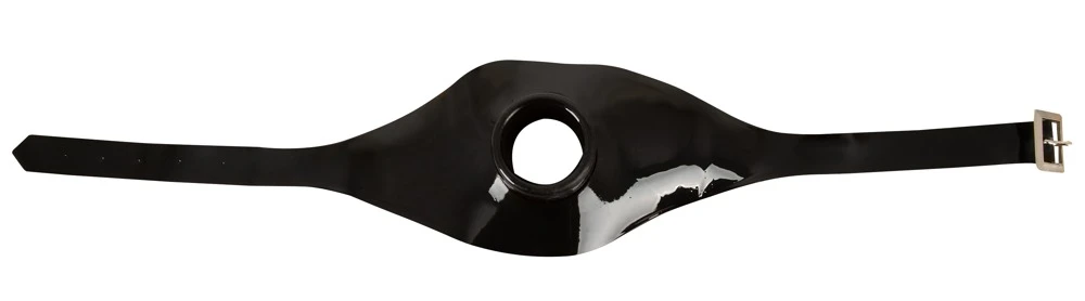 Latex-Knebelmaske mit Hohlknebel & Mundrohr – Kinky BDSM Fetisch-Maske mit verstellbarem Kopfriemen für intensive Rollenspiele – LateX