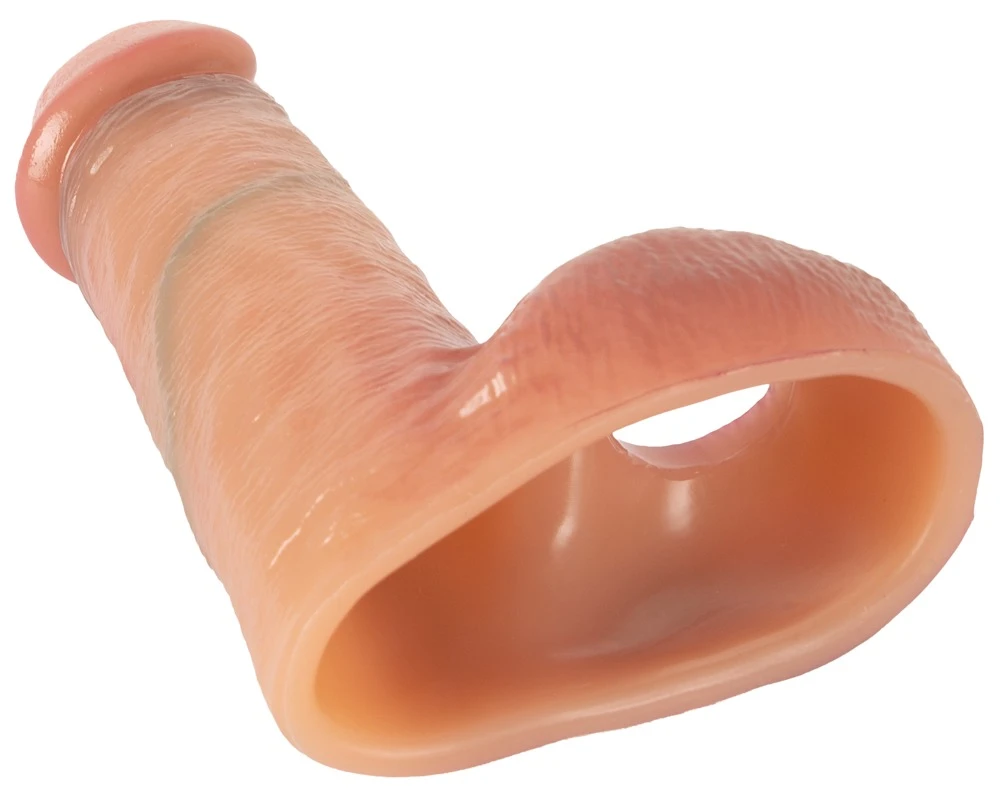 Realistixxx Sleeve Intense, Penis- & Hodenhülle RealSleeve Intense verdickt spürbar, offen an Eichel & Hoden für maximale Stimulation und stärkere Erektion