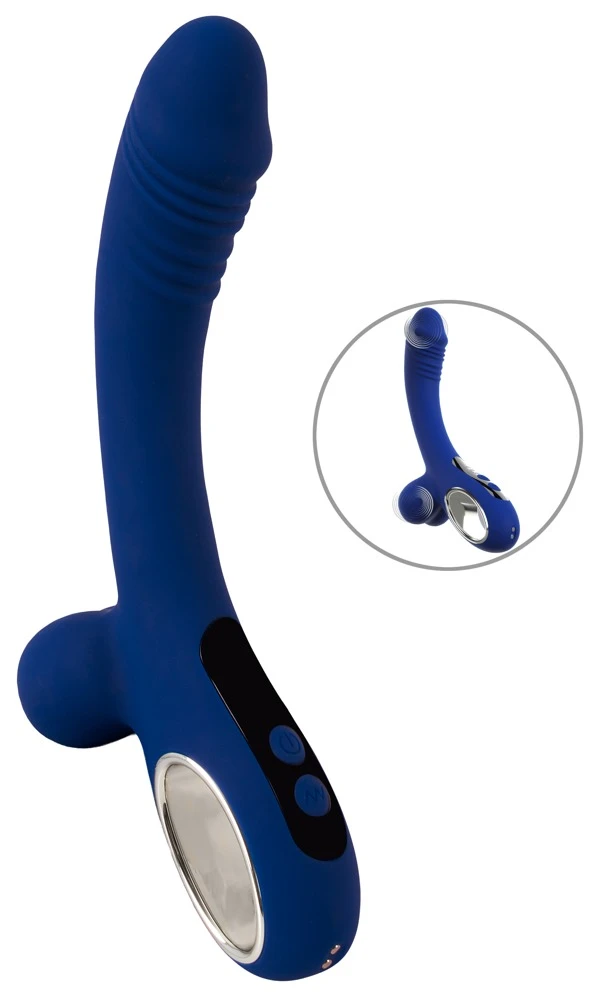 Smile Balls Vibrator w Display, Sweet Smile Balls-Vibrator with a Display – Aufreizender Vibrator mit vibrierenden Hoden, 2 kraftvollen Motoren und doppelter Stimulation