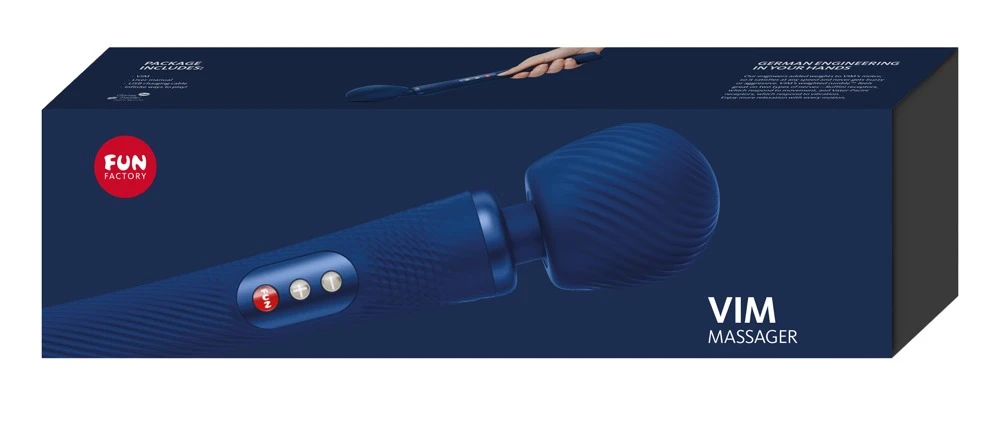 FUN FACTORY Massagestab VIM Wand Massager Made in Germany aufladbares Massagegerät mit 3 verschiedenen Massageprogrammen und Massagekopf