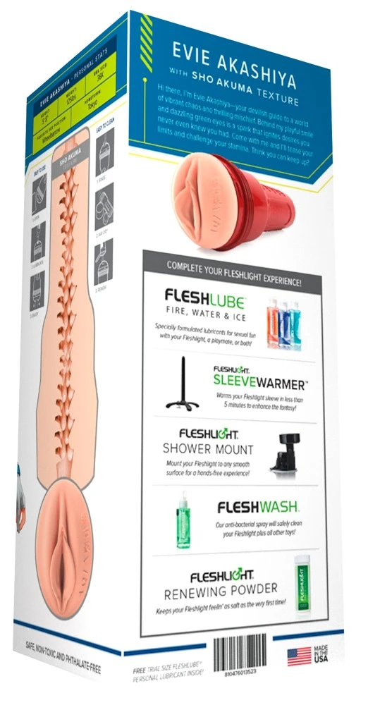 Evie Akashiya Sho Akuma, Fleshlight Fantasy Evie Akashiya Sho Akuma Handjob Masturbator in realistischer Vagina-Optik mit intensiven Innenstrukturen und diskretem Taschenlampen-Design