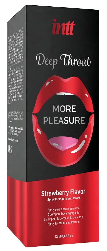 Deep Throat Strawberry 12 ml, INTT Deep Throat Oral-Spray Erdbeere – fruchtige Frische für mehr Komfort, Entspannung und Genuss beim Oralsex