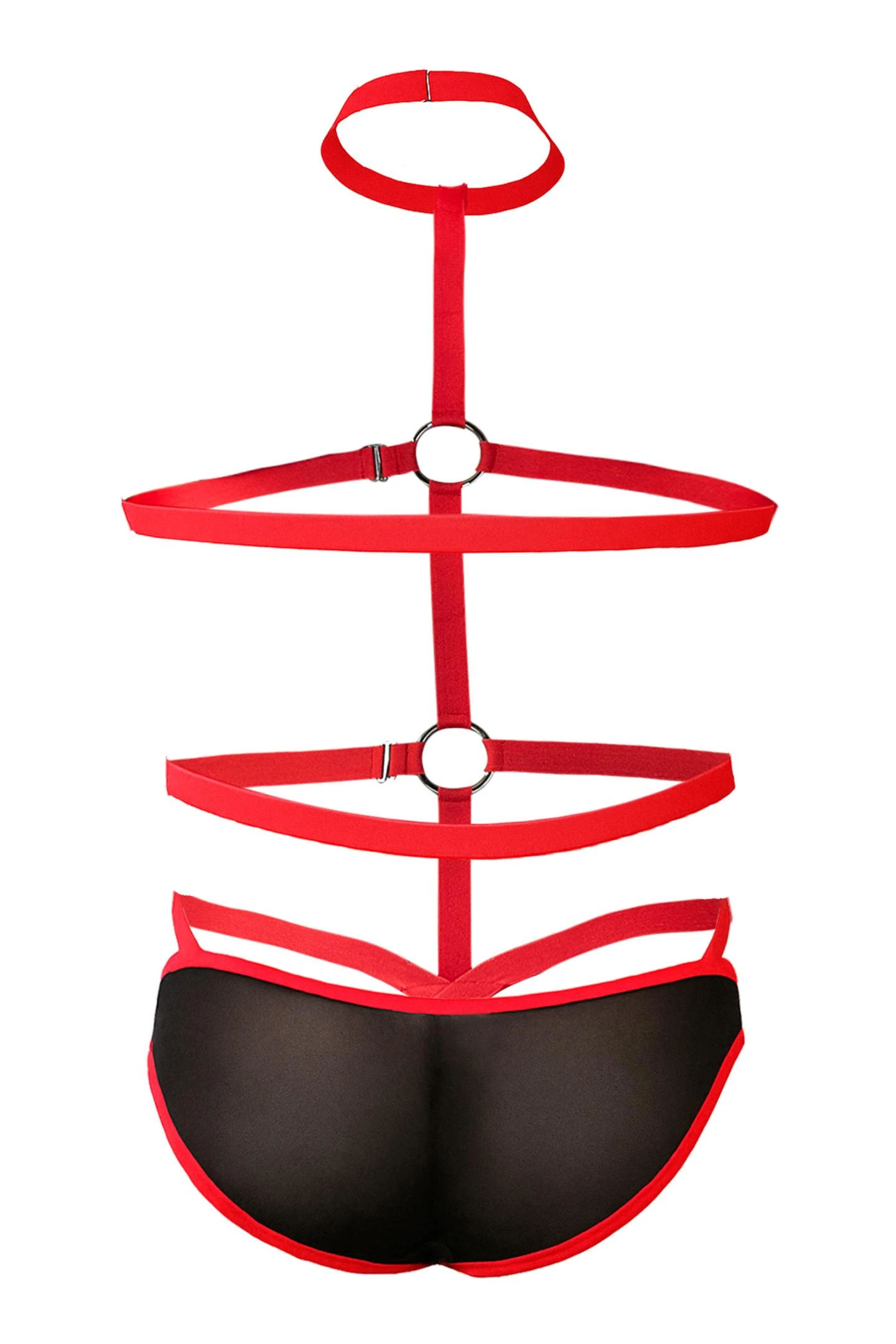 schwarz/roter Body-Harness RAV114 - S