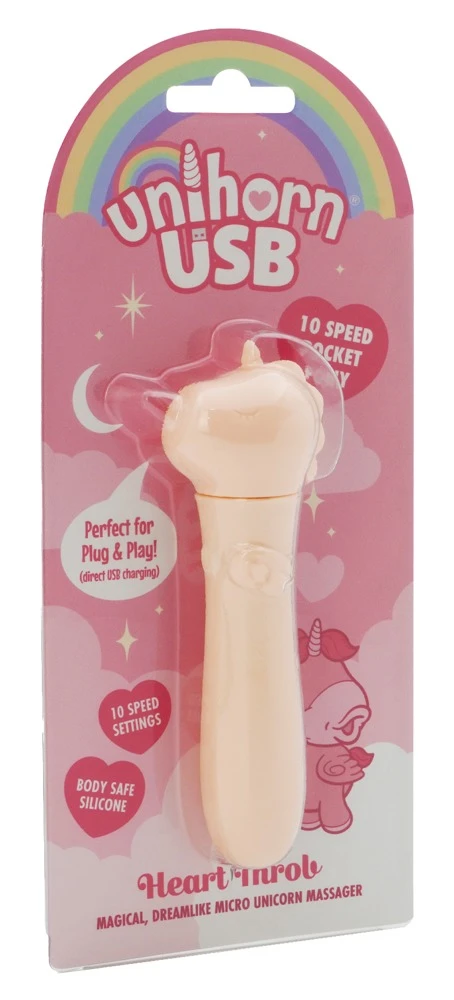 Unihorn USB Heart Throb, Unihorn Minivibrator USB  Heart Throb – süßes Einhorn-Toy mit 10 intensiven Vibrationsmodi, kraftvoller USB-Power, handlich, soft und ideal für heiße Solo- oder Paarmomente