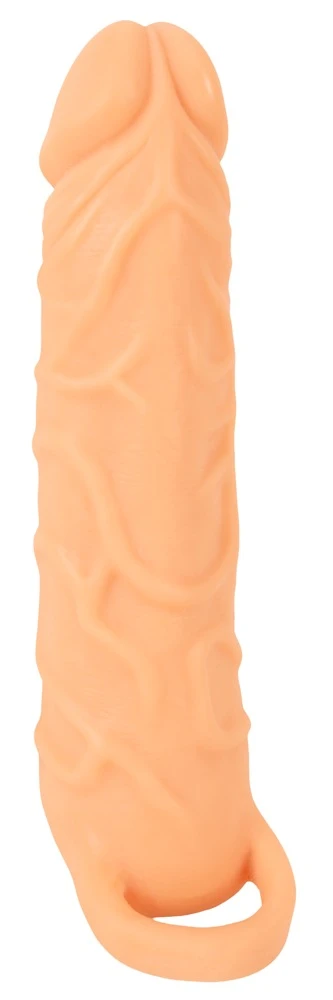 NS 2in1 Extension and Masturba, Nature Skin 2in1 Extension & Masturbator RC – Aufreizende Penishülle mit 10 Vibrationsmodi, Fernbedienung & Hodenring