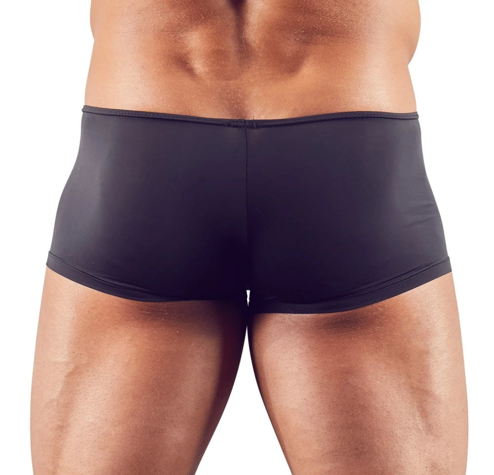 Leicht transparente und hochelastische Pants mit Swellfunktion. Ein raffinierter Beutel mit Druckknopfleisten.