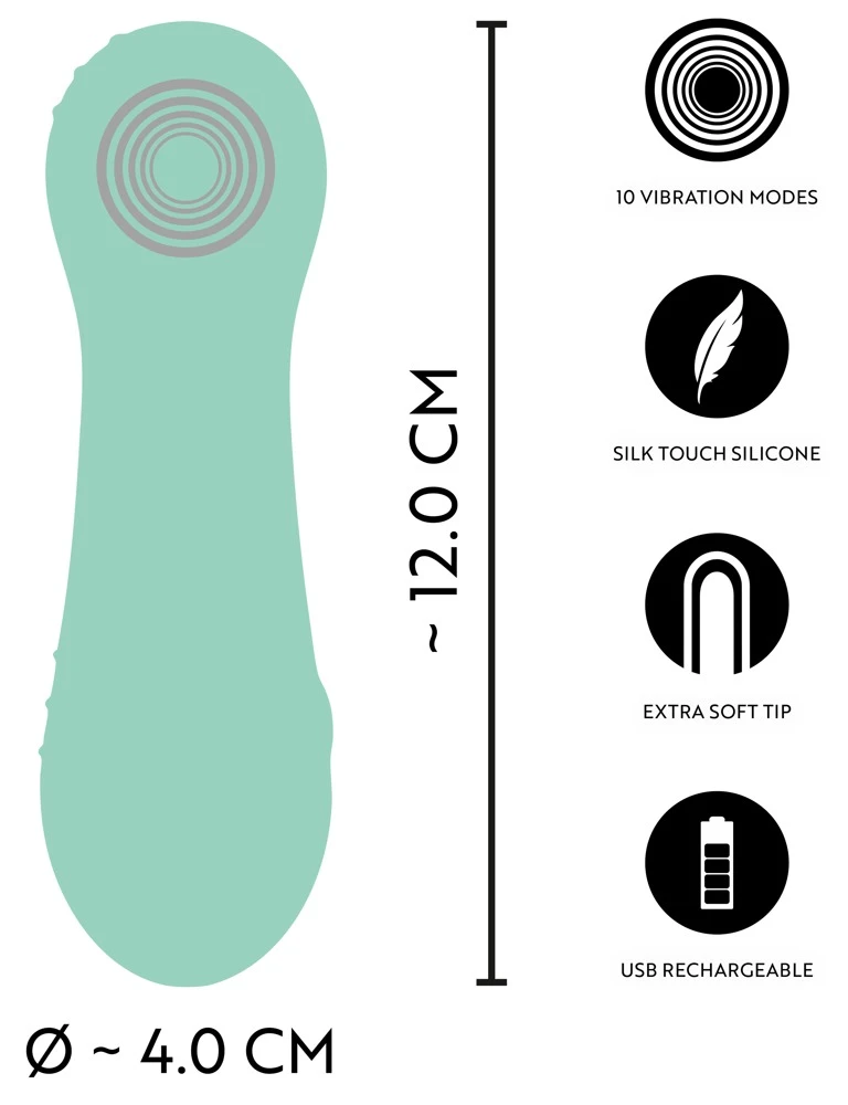 Cuties Soft Green, Mini Vibrator smarter Silikon Vibrator mit 10 Vibrationsmodi ultraweich kompakt leise für intensive Reizwäsche Momente Cuties
