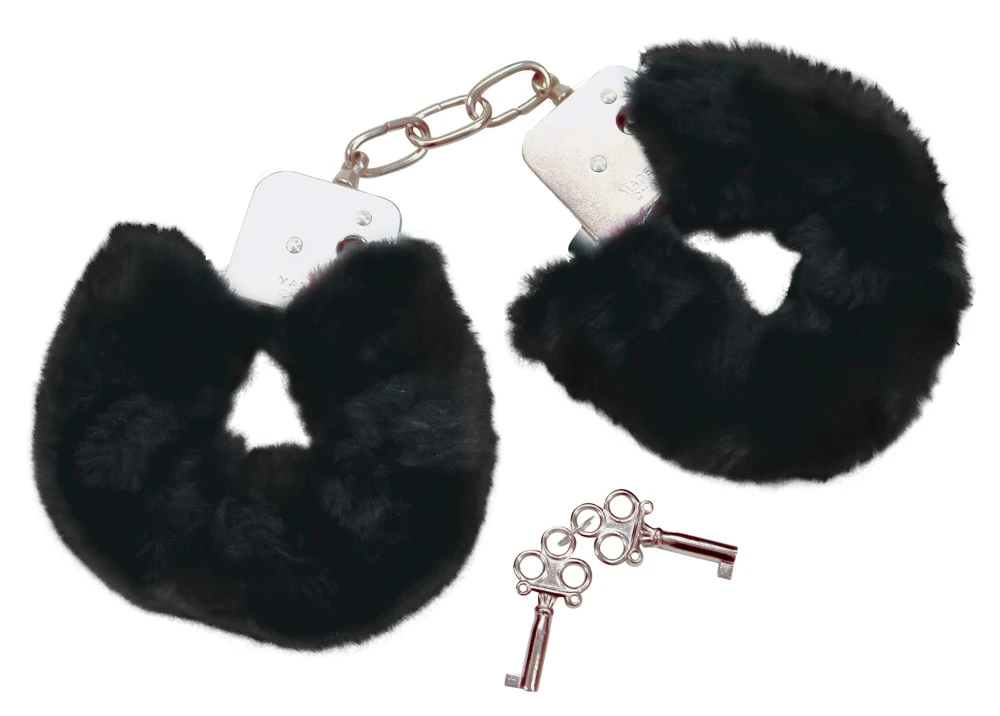 Bad Kitty Handschellen mit Plüschüberzug , Schlüssel und Sicherheitshebel.