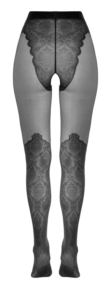 Cottelli Verlockende Spitzenoptik: Die Ouvert-Strumpfhose im verführerischen Overknee-Look
