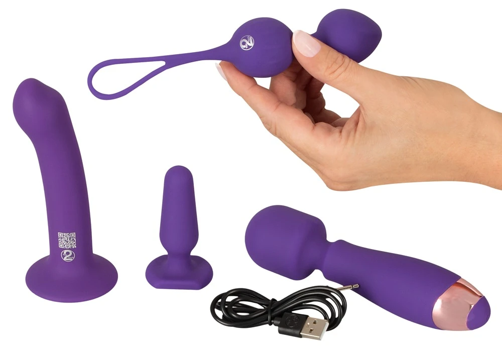 Magic shiver Feminine Women Love Toy Starter Set Feminine 4-teilig mit Dildo Analplug Liebeskugeln und Massagestab aus softem Silikon von Magic Shiver
