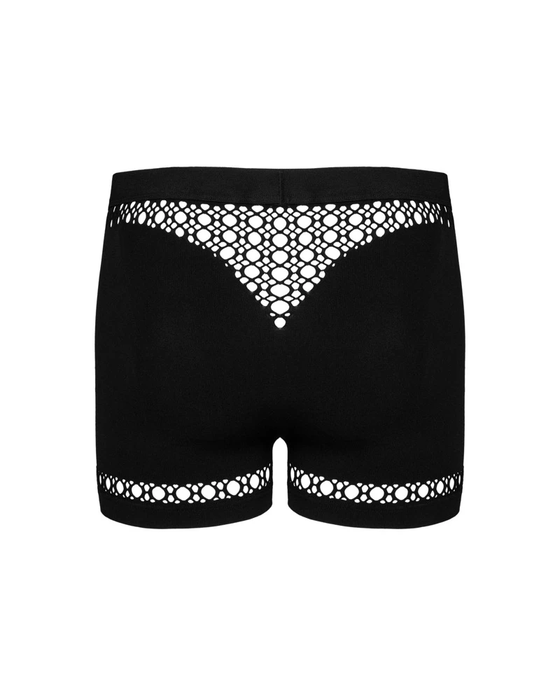 Obsessive Schwarze Pants mit hautdurchblitzenden Cut-outs in Netzoptik an Bund und Bein. Aus weichem Stretchmaterial mit bequemem Bundgummi.
