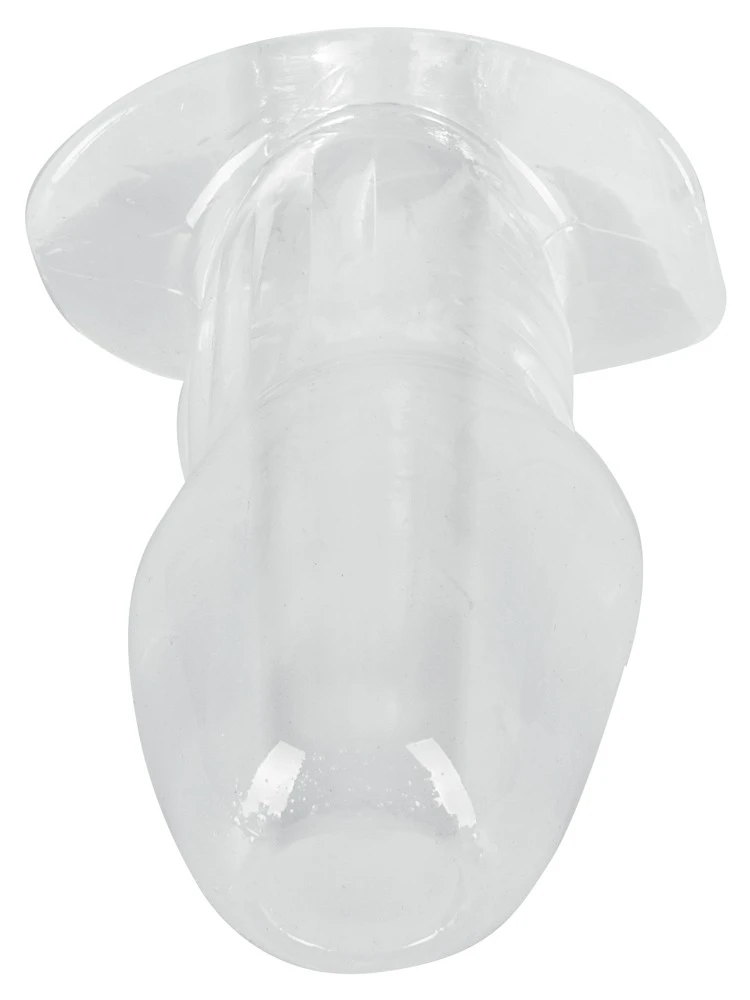 ANOS Butt Plug w Tunnel Transp, Analplug mit Tunnel aus Softmaterial, offenem Stopper und abgestufter Form für gezielte Dehnung, Stimulation und vielseitige Einführspiele inklusive Einlauf-Funktion