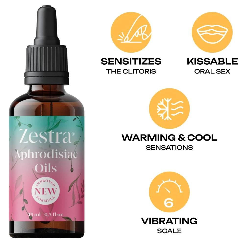 Zestra Aphrodisiac 6ml, Zestra Essential Arousal Oil – Stimulationsöl für Klitoris & Vulva mit pflanzlicher Formel für intensivere Erregung und gesteigerte Sensibilität